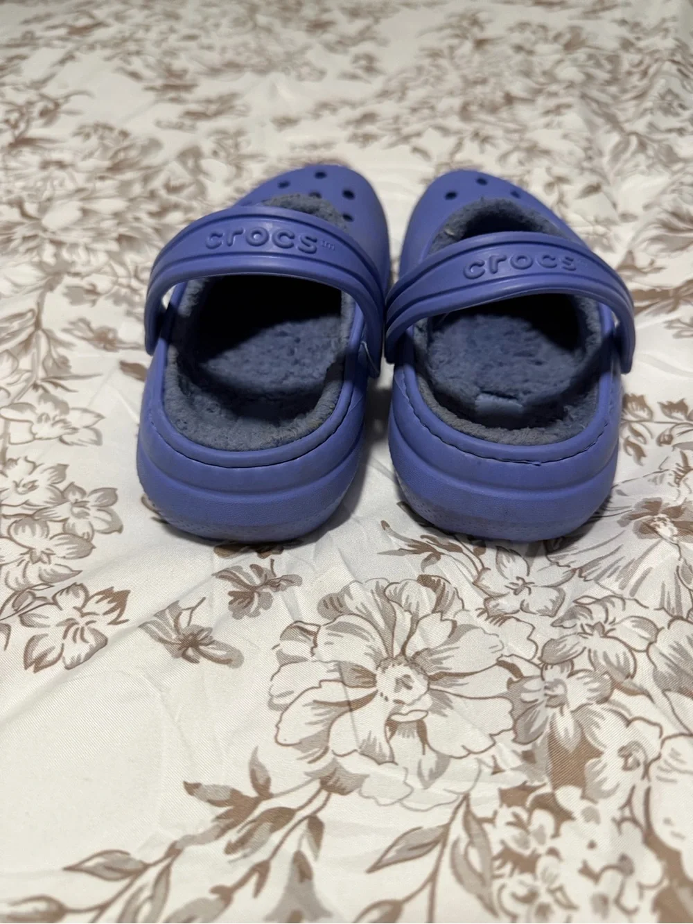 CROCS Kids Plush-Lined Slip-On Clogs in Purple